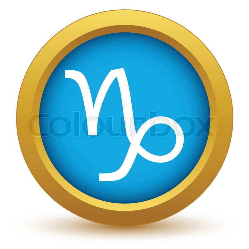800x800 Gold Capricorn Icon On A White Stock Vector Colourbox