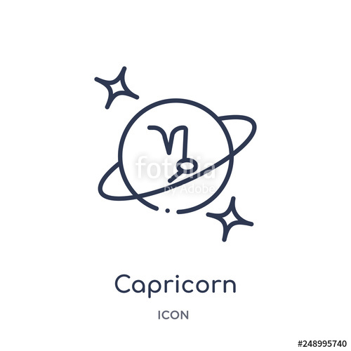 500x500 Capricorn Icon From Zodiac Outline Collection Thin Line Capricorn