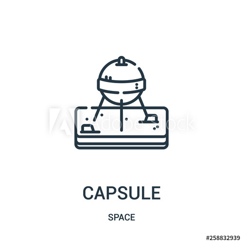 500x500 Capsule Icon Vector From Space Collection Thin Line Capsule