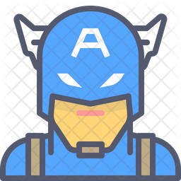 256x256 Captain America Icon Of Colored Outline Style