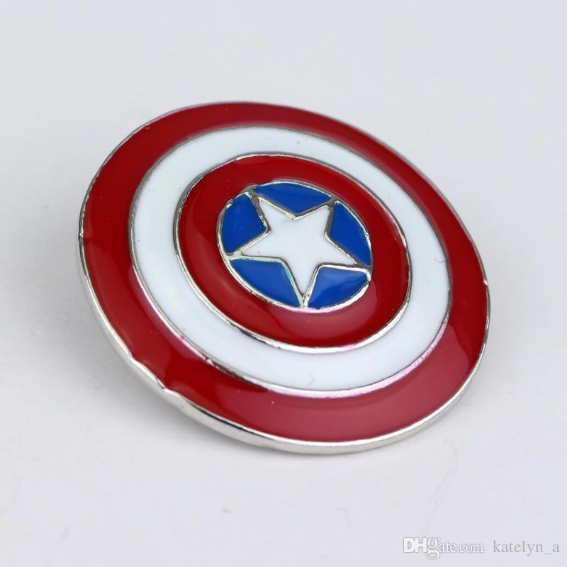 800x800 Superhero Captain America Shield Round Small Icon Pins Brooch