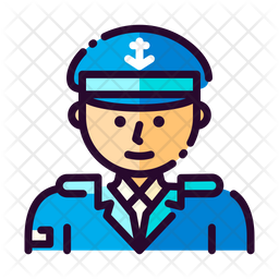 256x256 Captan Of Colored Outline Style