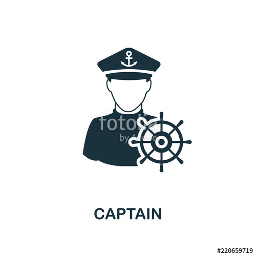 500x500 Captan Monochrome Style Design From Professions Icon