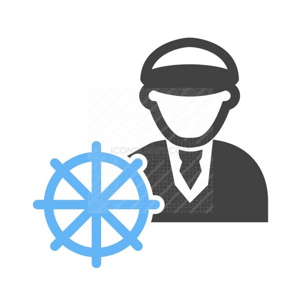 600x600 Ship Captain Blue Black Icon