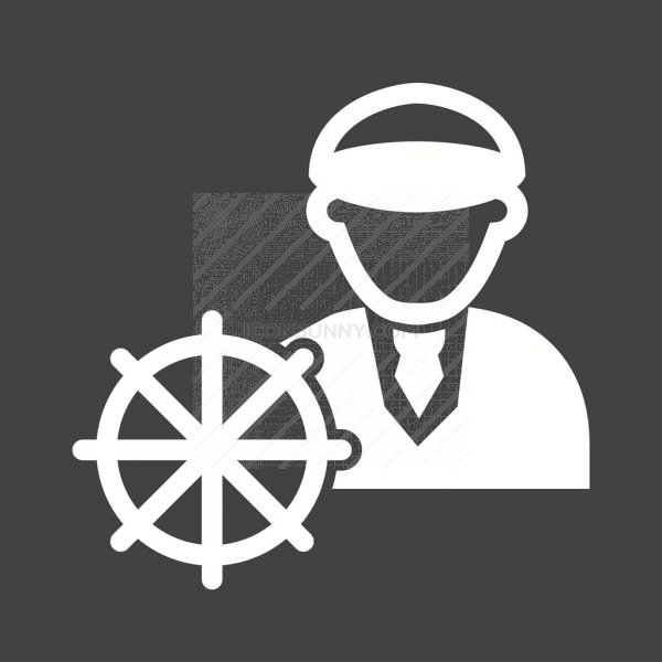 600x600 Ship Captain Glyph Inverted Icon