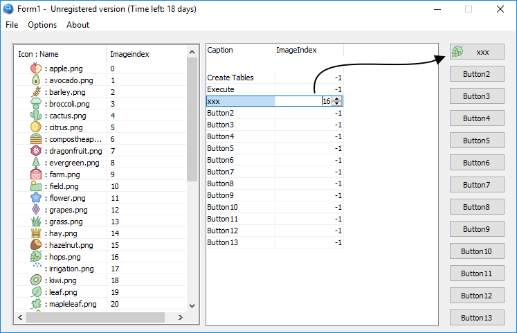 747x481 Example Basic Change Caption,icon Button