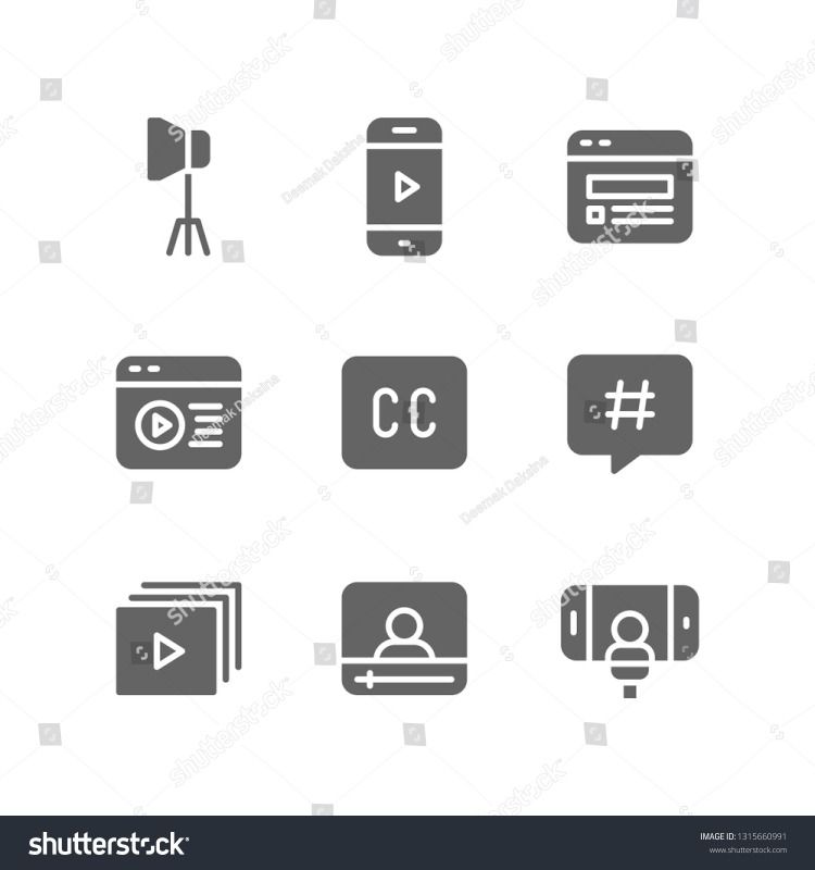 750x800 Influencer Icon Set Including Spotlight, Video, Blog, Content