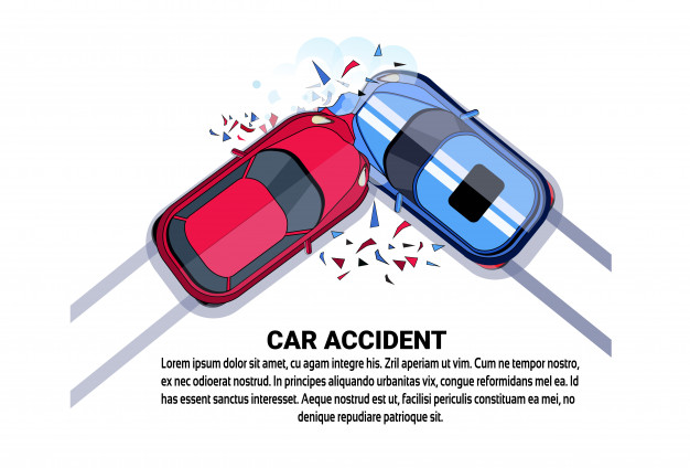 626x424 Car Accident Top View Vehicle Collision Icon Over White Vector