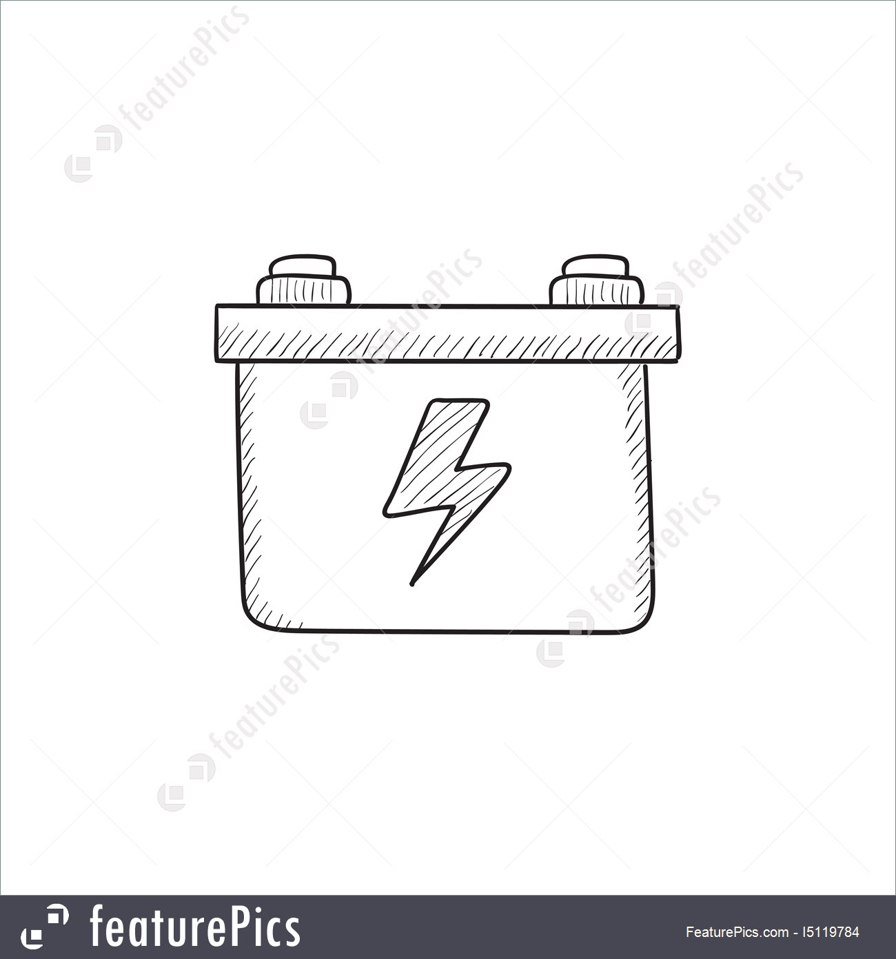 1300x1392 Car Battery Sketch Icon Illustration