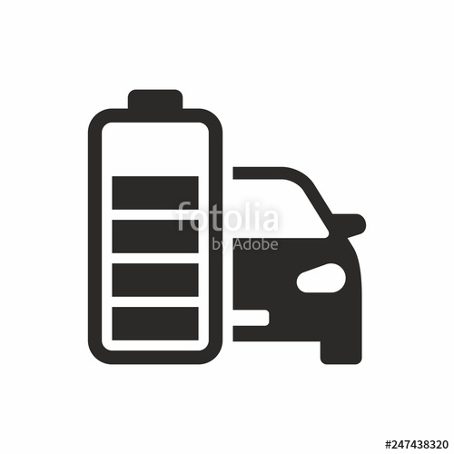 500x500 Electric Car Battery Icon Stock Image And Royalty Free Vector