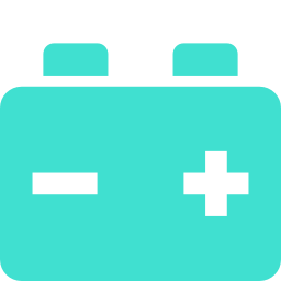 256x256 Free Turquoise Car Battery Icon