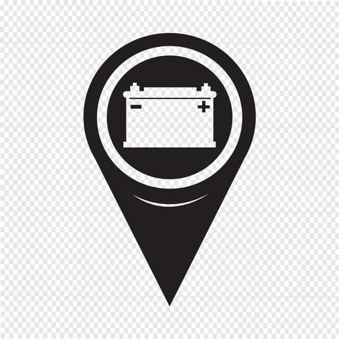490x490 Map Pointer Car Battery Icon