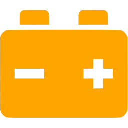256x256 Orange Car Battery Icon