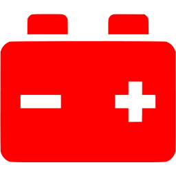 256x256 Red Car Battery Icon