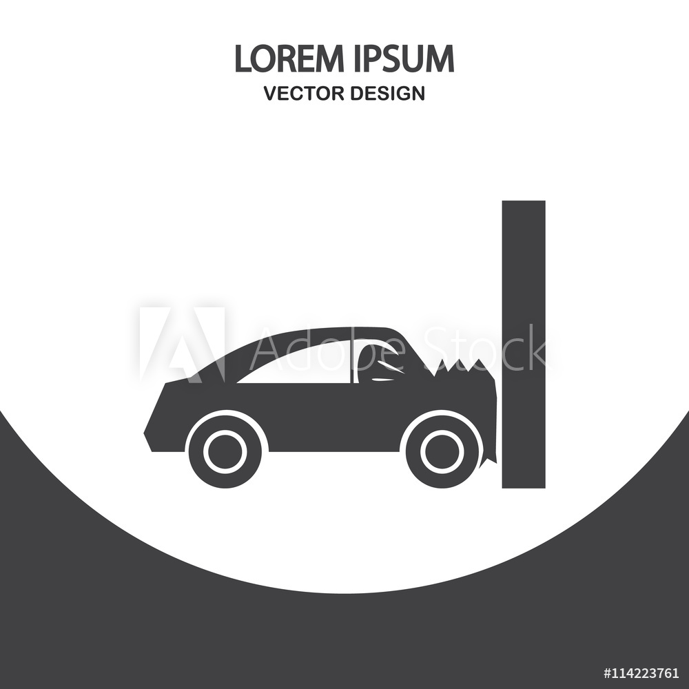 1000x1000 Photo Art Print Car Crash Icon On The Background Europosters