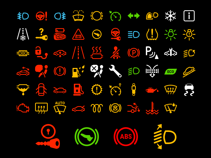 car dashboard symbols