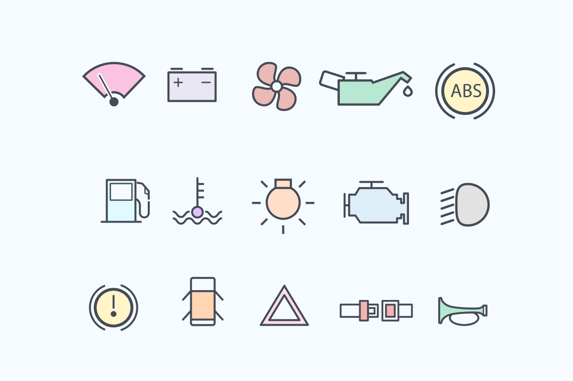 1160x772 Car Dashboard Icons