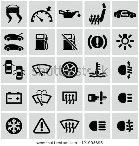 450x470 Car Dashboard Icons Set