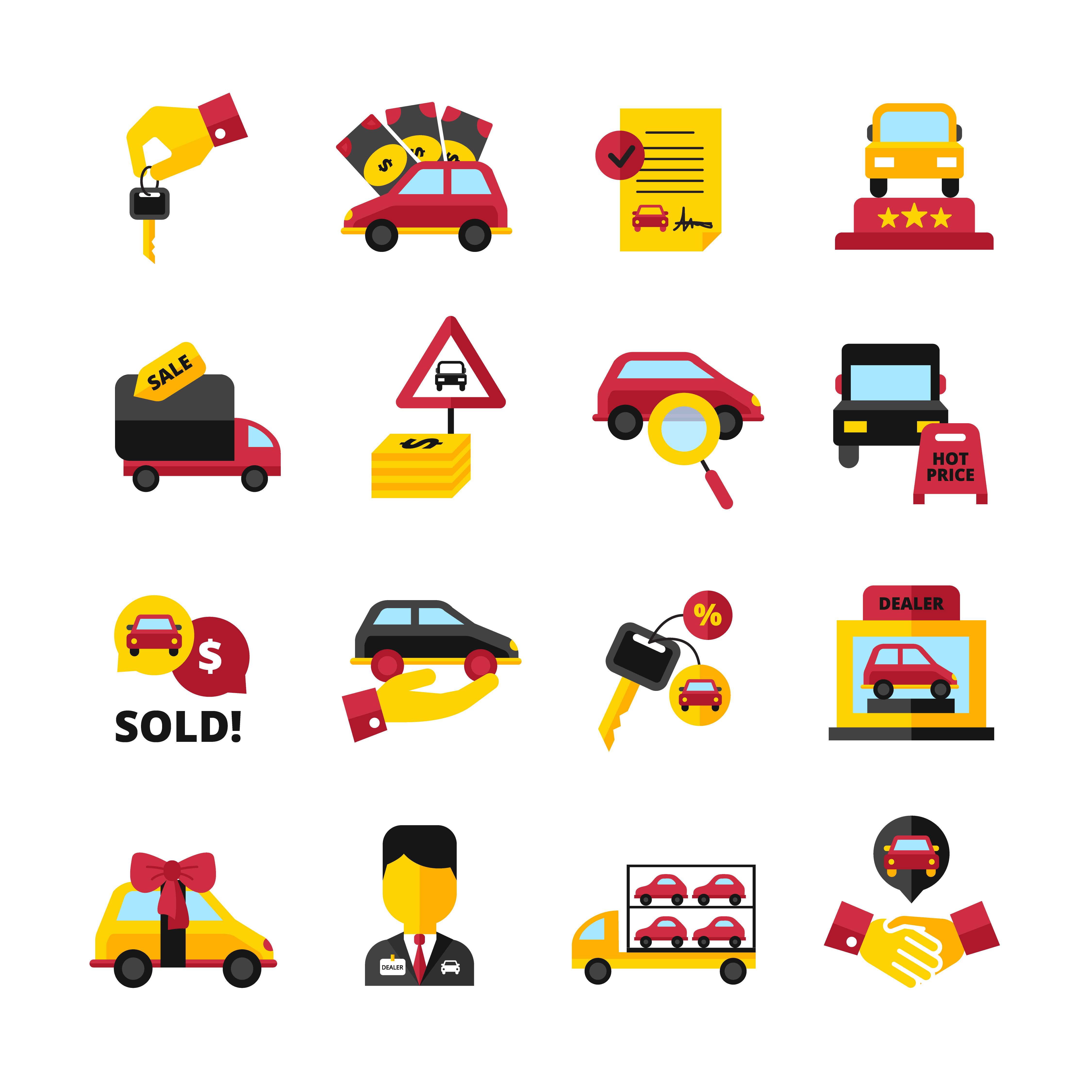 4500x4500 Car Dealership Icons Set
