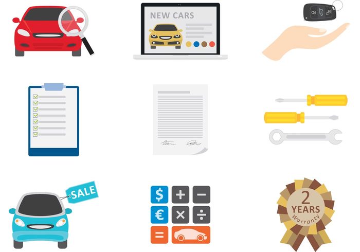 700x490 Car Dealership Vector Icons