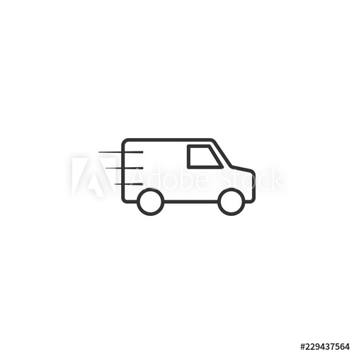 500x500 Delivery, Transport Car Line Icon Simple, Modern Flat Vector