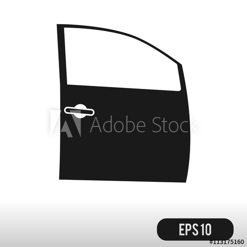 500x500 Car Door Icon Isolated On White Background Black Silhouette