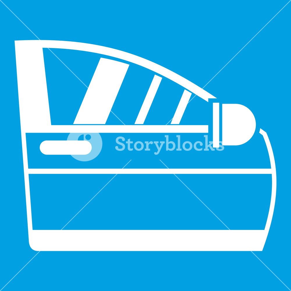 1000x1000 Car Door Icon White Isolated On Blue Background Illustration