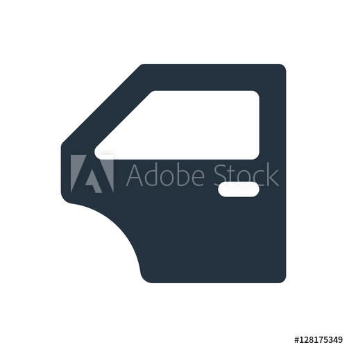 500x500 Car Door Isolated Icon On White Background, Auto Service, Repair