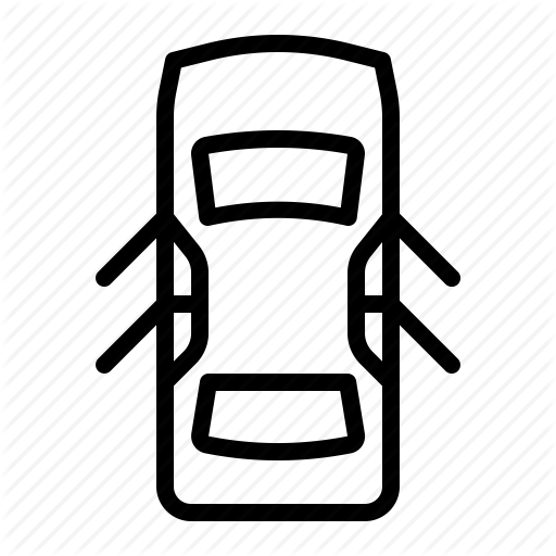 512x512 Automobile, Car, Door, Doors, Open, Top, View Icon