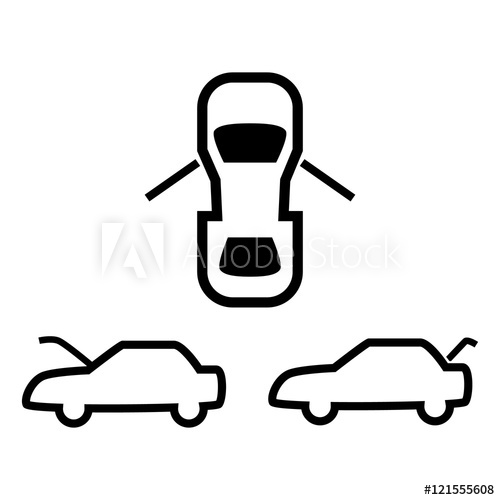 500x500 Doors Open Icon Bonnet Icon Boot Lid Icon Car Dashboard Panel
