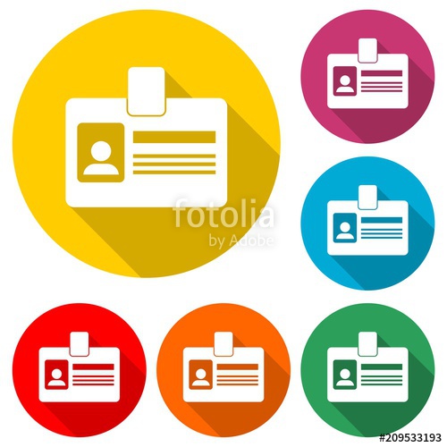 500x500 Personal Id Card Icon, Car Driver License, Color Icon With Long