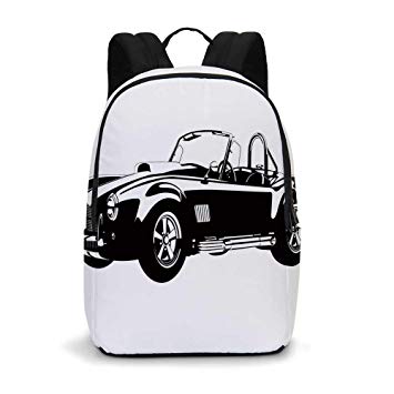 355x355 Cars Modern Simple Backpack, American Authentic Aged
