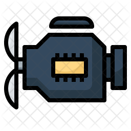 256x256 Car Engine Icon Of Colored Outline Style