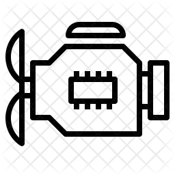 256x256 Car Engine Icon Of Line Style