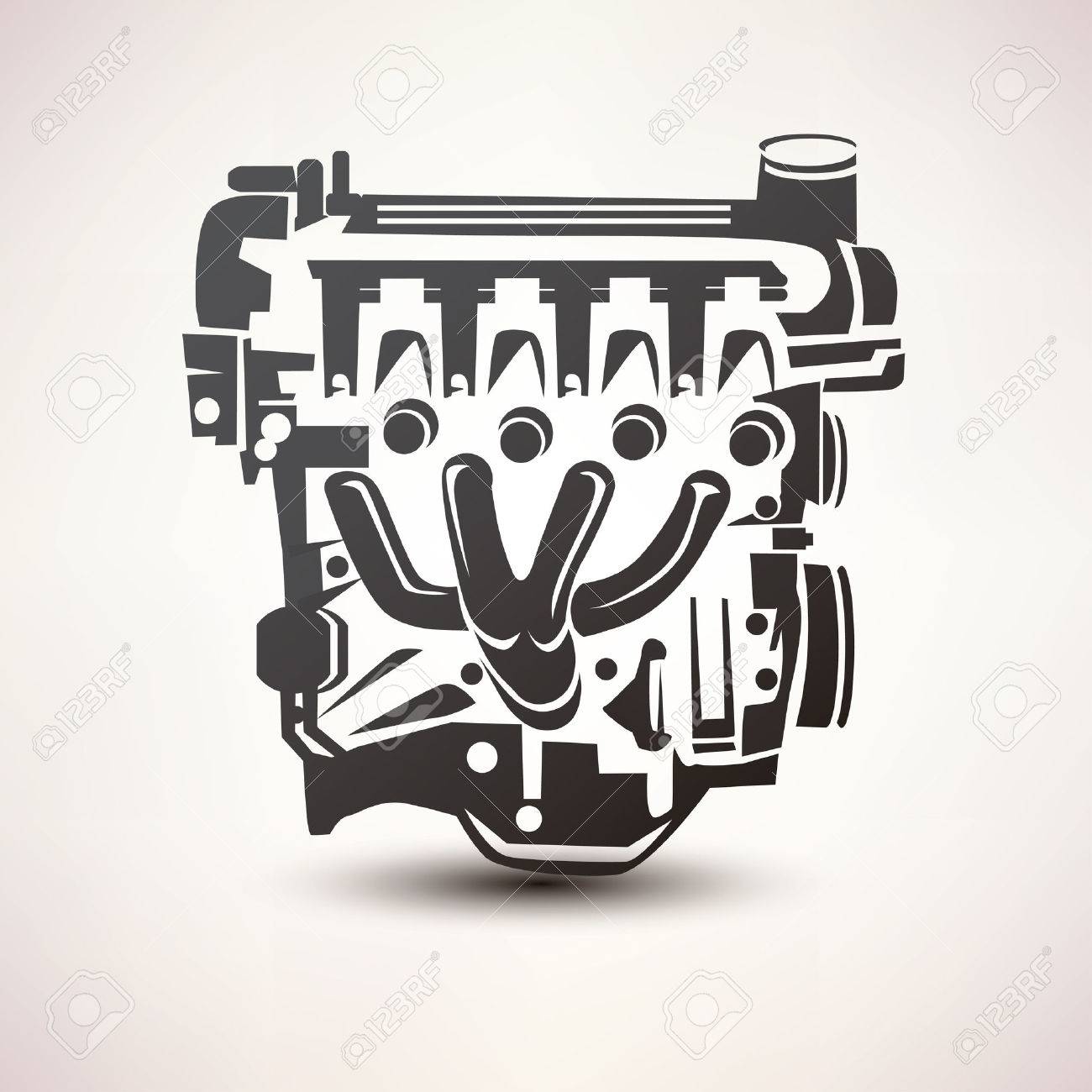 1300x1300 Car Engine Silhouette