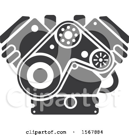 450x470 Clipart Of A Car Engine Automotive Icon