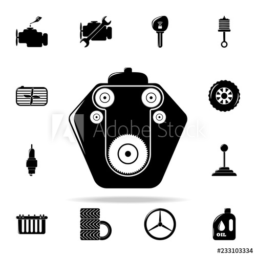 500x500 Car Engine Icon Cars Service And Repair Parts Icons Universal Set