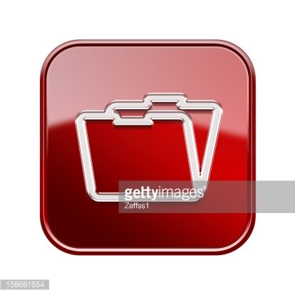 414x414 Folder Icon Glossy Red, Isolated On White Background Premium