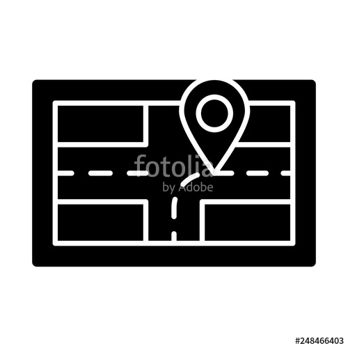 500x500 Car Gps Navigator Glyph Icon Stock Image And Royalty Free Vector
