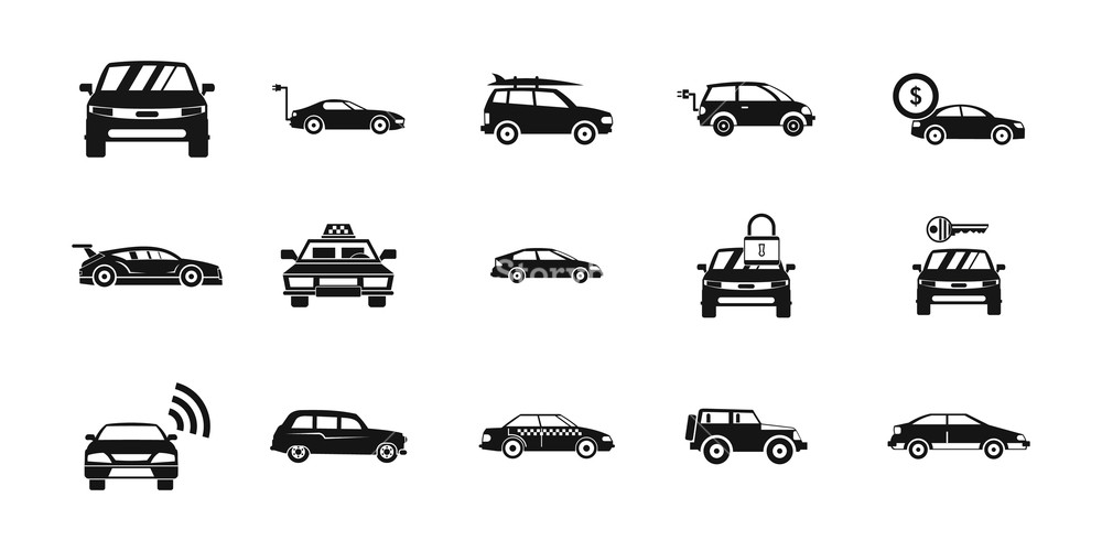 1000x500 Car Icon Set Simple Set Of Car Vector Icons For Web Design