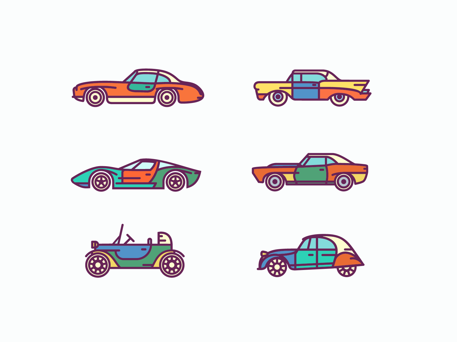 1602x1202 Free Retro Car Icons Set Icons Icon Set, Retro Cars, Toolbar Icons