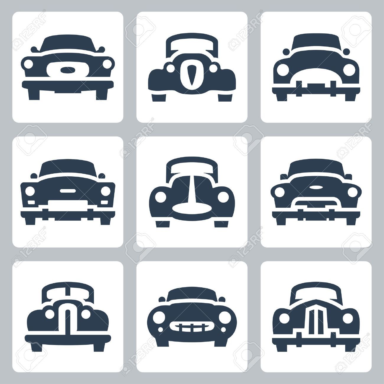 1300x1300 Car Icon Vector Top View Wallpapers Vector Old Cars Icons Set