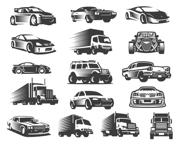 626x500 Different Type Of Cars Illustration Set, Car Symbol Collection