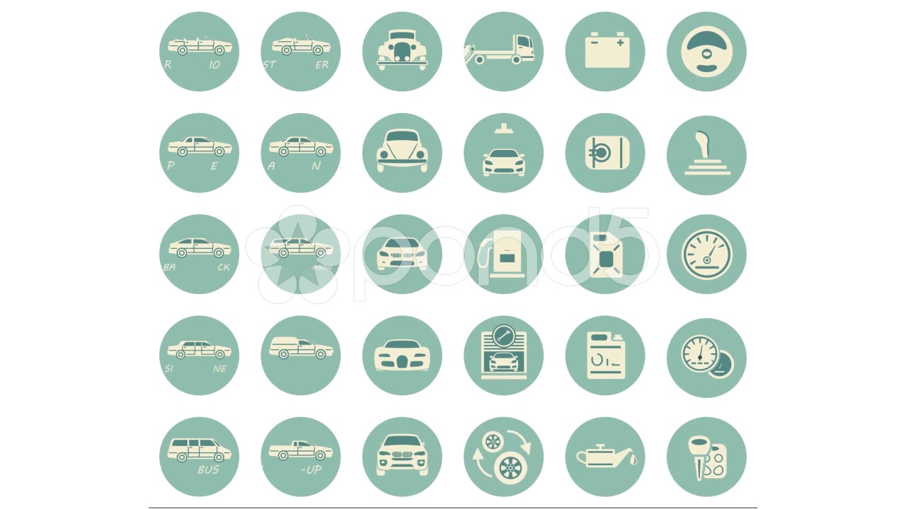 1280x720 Car Icon Animation Pack After Effects Project