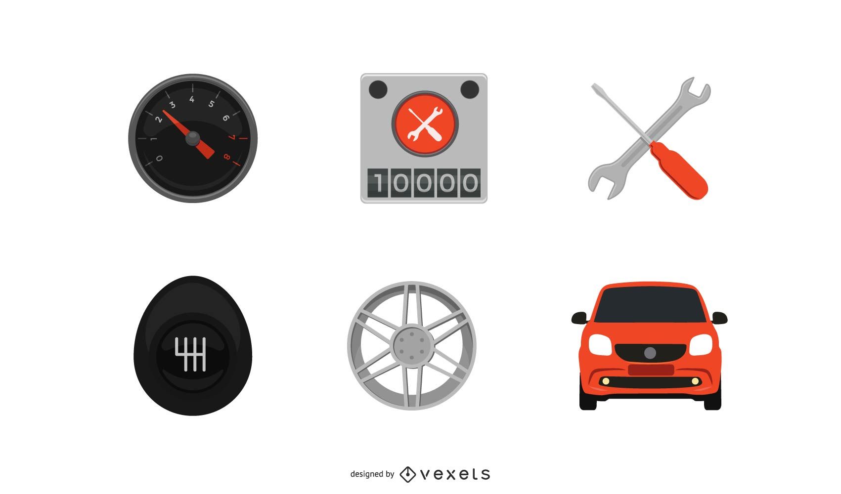 1701x1000 Flat Car Parts Icon Pack