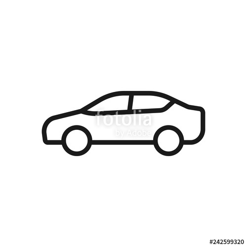500x500 Car Icon Side View Vector Isolated Flat Illustration Stock
