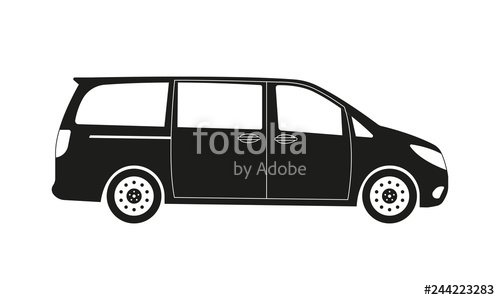 500x300 Minivan Car Icon Side View Family Minibus Vehicle Silhouette