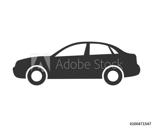 500x417 Sedan Car Icon Automobile Symbol Side View Flat Style