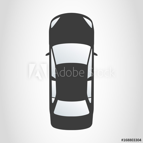 500x500 Car Icon Top View Vector Illustration