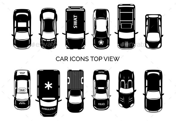 590x408 Car Icons Top View Auto And Transportation, Collection Automobile